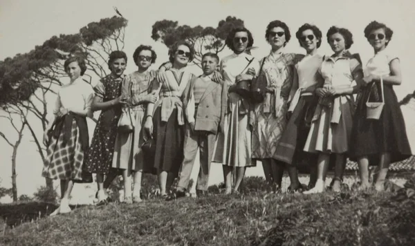 Villanova Del Ghebbo Itália Setembro 1962 Grande Grupo Mulheres Década — Fotografia de Stock