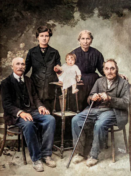 Rovigo Itália Março 1919 Retrato Família Início Dos Anos 1900 — Fotografia de Stock