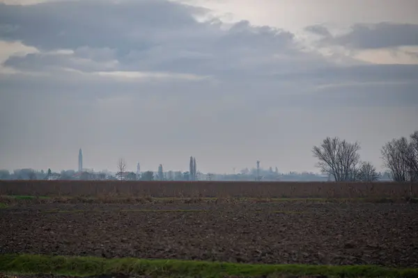 Countryside Landscape Northern Italy Winter Cloudy Day — Stock Photo, Image