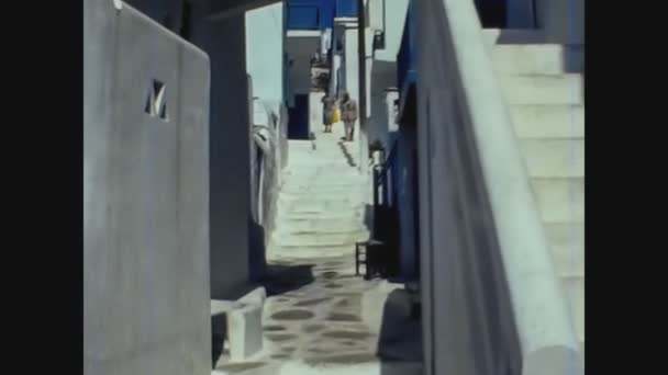 Grecja 1978, widok na ulicę Mikonos 11 — Wideo stockowe