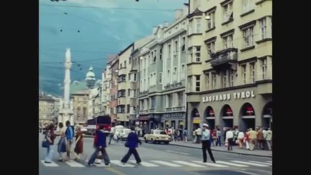 Austria 1975, Innsbruck street view 13 — Stock Video
