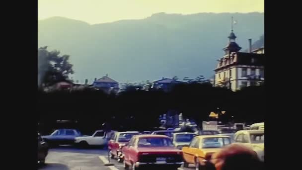 Suiza 1975, Interlaken Street view — Vídeos de Stock