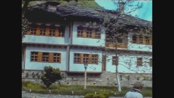 Bulgária 1975, bolgár kis falu kilátás — Stock videók