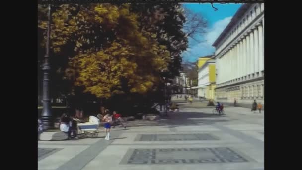 Bulgária 1981, Sofia vista rua 2 — Vídeo de Stock