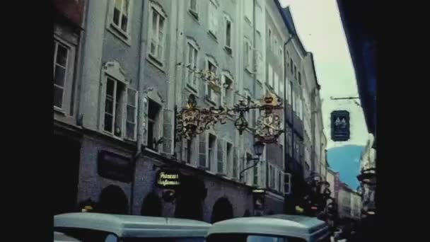 Austria 1975, Salzburg street view 6 — Wideo stockowe