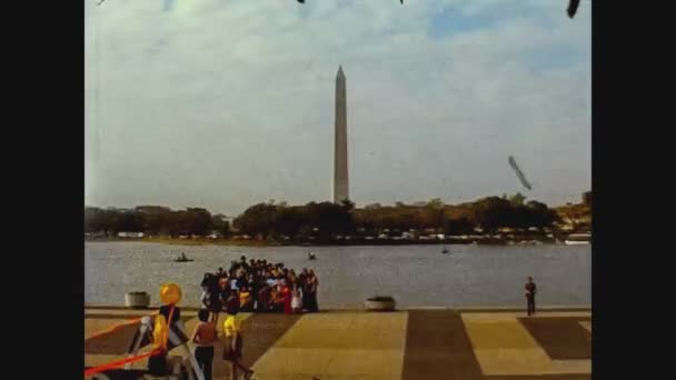 Estados Unidos 1974, Lago obelisco Washington 3 — Vídeo de stock