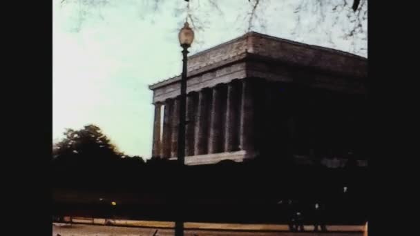 アメリカ1974年リンカーン記念館 — ストック動画