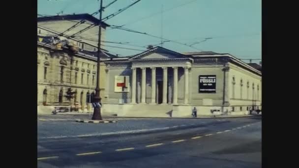 Швейцария 1975, Geneva Street view 8 — стоковое видео