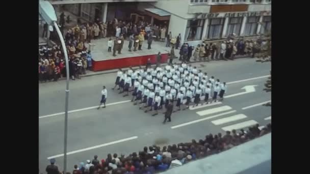 Bulharsko 1976, bulharská vojenská přehlídka 3 — Stock video