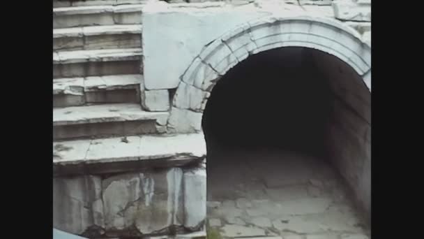 Bulgarien 1976, Römisches Amphitheater in Plovdiv — Stockvideo