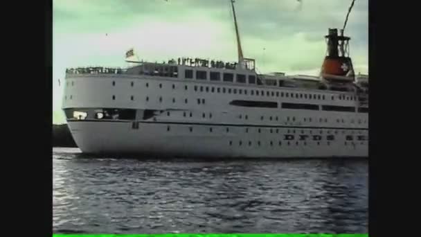 Норвегия 1979, вид на порт Осло 3 — стоковое видео