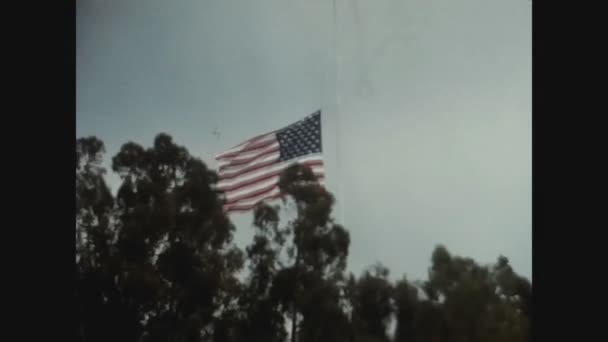 Los Angeles, USA 1979, Usa flag — стокове відео