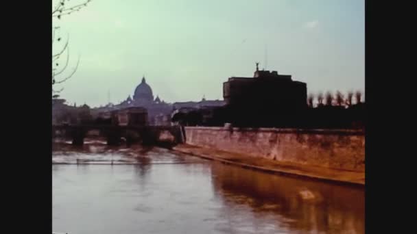 Italy 1975, Rome street view 5 — Stock Video