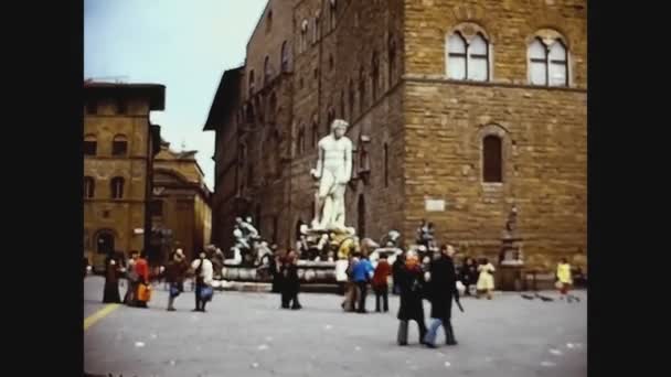 Italien 1975, Piazza della Signoria i Florens 4 — Stockvideo