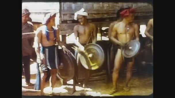 Cambodia 1970, Cambodian poor people village 9 — Stock Video