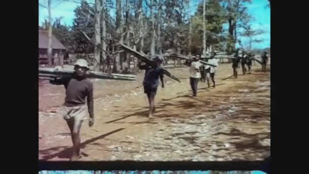 Kambodža 1970, Kambodžská chudá vesnice 6 — Stock video