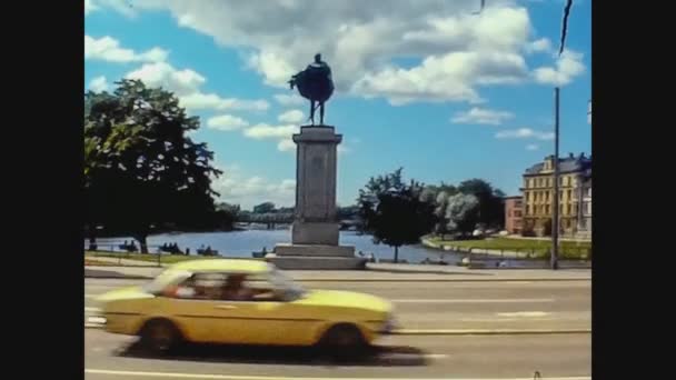 Svezia 1979, Karlstad vista sulla città — Video Stock