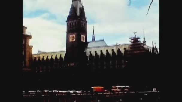 Almanya 1979, Hamburg şehir merkezi — Stok video
