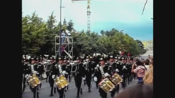 Norway 1979, Oslo military parade 3 — Stock Video