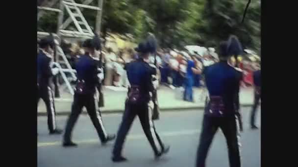 挪威1979, Oslo military parade 2 — 图库视频影像