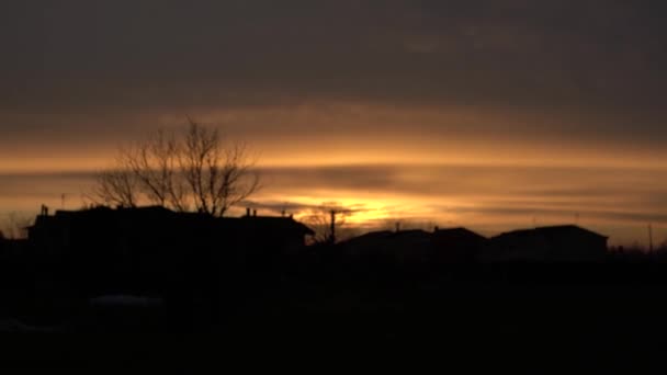 Sylwetka zachód słońca kraju 2 — Wideo stockowe