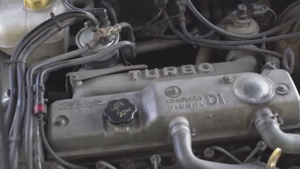 Detalhe de um motor turbo diesel 3 — Vídeo de Stock