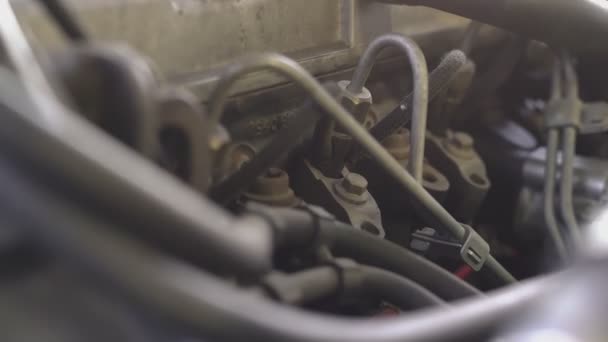 Detail der Dieseleinspritzdüsen — Stockvideo
