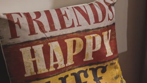 Freunde glückliches Leben Text — Stockvideo
