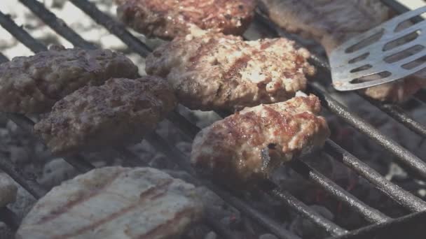 Detail Steaming Meat Slow Motion — Stock Video