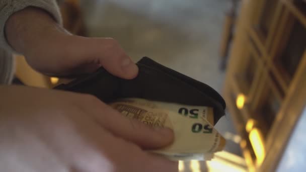 Vegye ki az eurobankjegyeket a pénztárcából 3 — Stock videók
