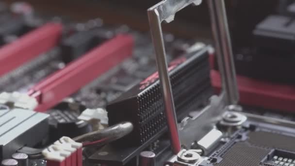 Los Angeles Usa Mei 2021 Cpu Socket Detail Een Moederbord — Stockvideo