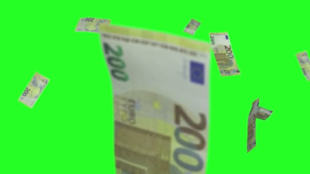 Euro chuva verde tela 3 — Vídeo de Stock