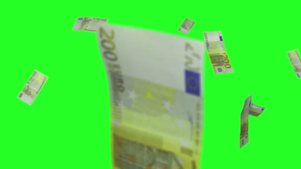 Euro chuva verde tela 2 — Vídeo de Stock