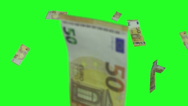 Contas de euro chuva tela verde 2 — Vídeo de Stock