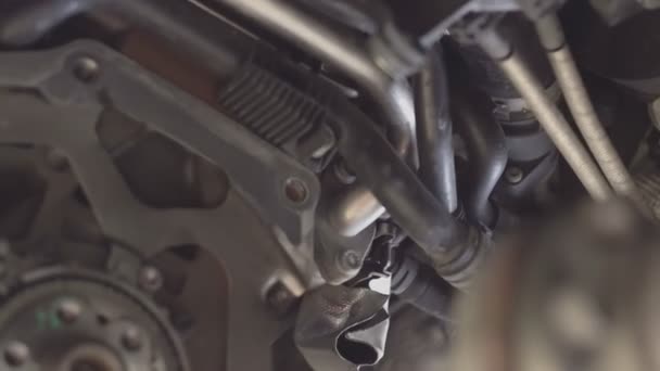 发动机机械零件的细节 — 图库视频影像