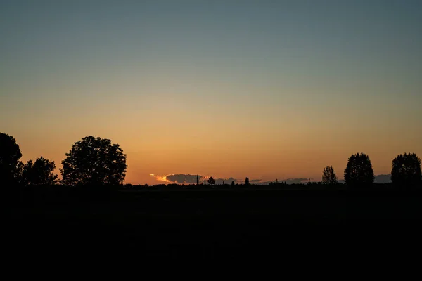 Sunset Countryside Village Spring Time Italy — Stock Photo, Image