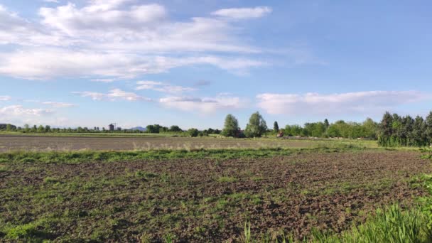 Countryside Panorama Spring Afternoon — Stockvideo