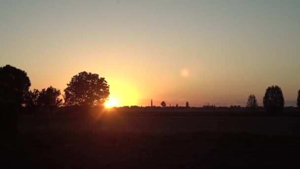 Puesta Sol Campo Paisaje Primavera — Vídeo de stock