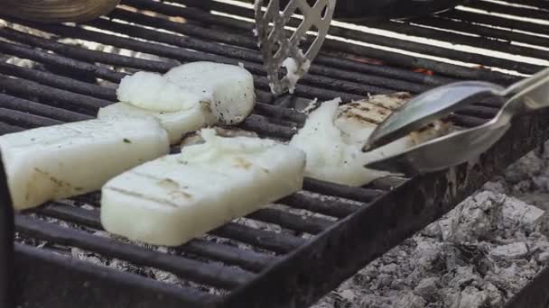 Polenta Grelhada Uma Comida Típica Italiana — Vídeo de Stock