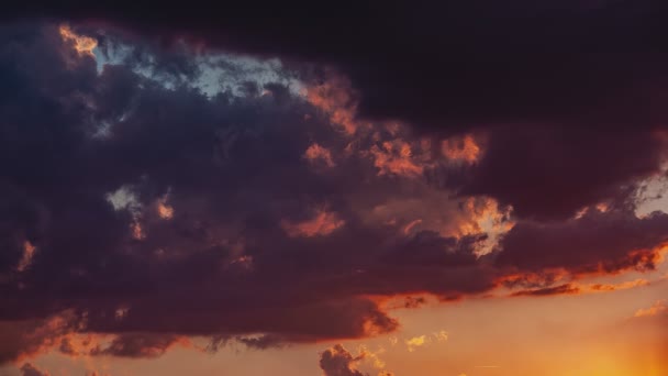 Tramonto Arancione Cielo Con Nuvole — Video Stock