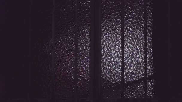 Geceleri Penceredeki Gece Ağacı Gölgesi — Stok video