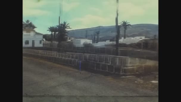 Lanzarote Spanya Haziran 1974 Lerde Lanzarote Sokak Manzarası — Stok video