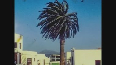 LANZAROTE, İspanya Haziran 1974: 70 'lerde Lanzarote sokak manzarası