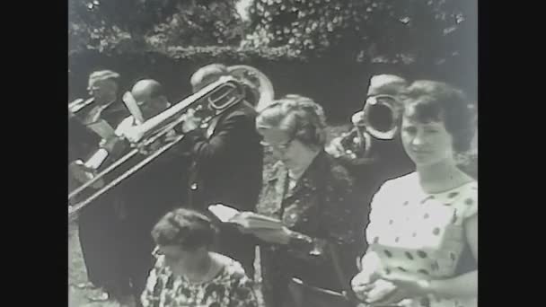 Олин Германия Кирка 1960 Сцена Христианского Массового Празднования — стоковое видео