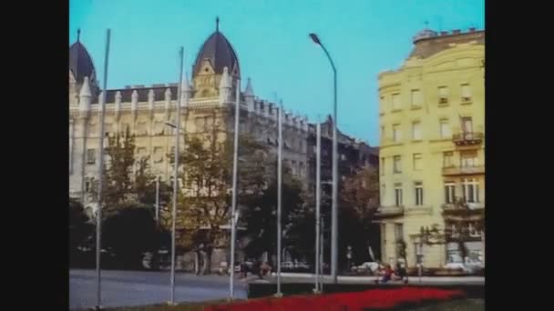 Будапешт Венгария Августа 1978 Года Вид Улицу Будапешта Годах — стоковое видео