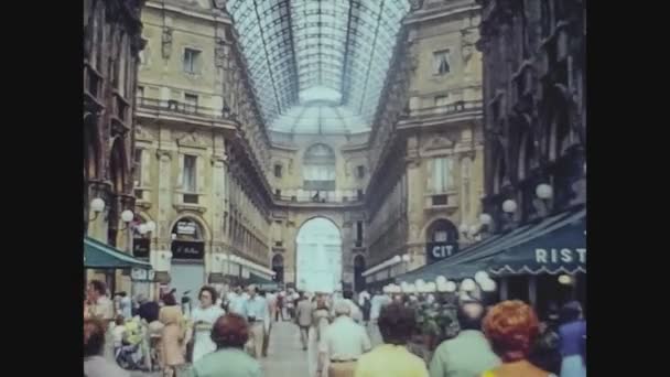 Milán Italia Julio 1975 Galería Vittorio Emanuele Milán Los Años — Vídeos de Stock