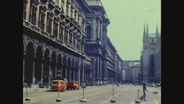 Milan Italijuli 1975 Duomo Kyrkan Milano — Stockvideo