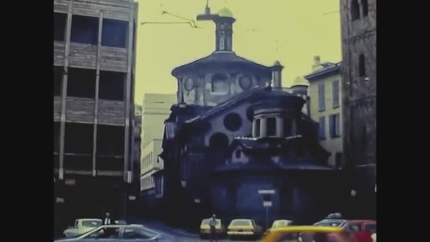Milan Italy July 1975 Милан Вид Улицу — стоковое видео
