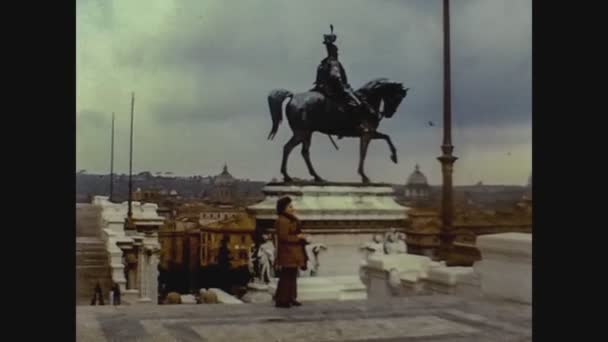 Rome Italy April 1974 Vittorio Emanuele Monument Rome 70S — 비디오