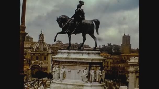 Rome Italië April 1974 Vittorio Emanuele Monument Rome Jaren — Stockvideo